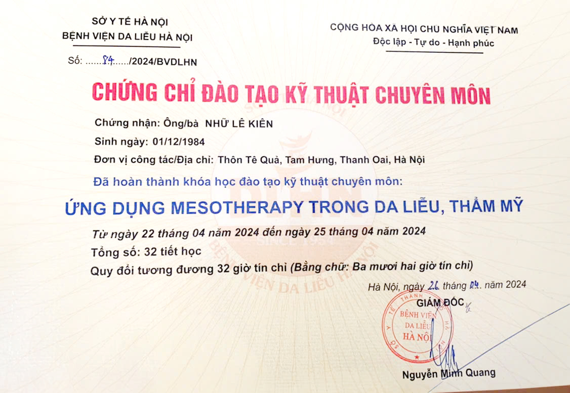 Ứng dụng Mesotherapy trong da liễu, thẩm mỹ — Nhữ Lê Kiên