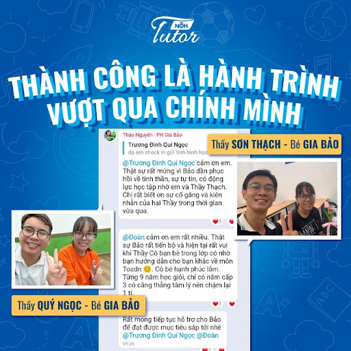 Tin nhắn phản hồi bé Gia Bảo phục hồi sự tự tin môn Toán
