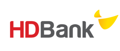 HDBank logo with red and gray text and yellow icon