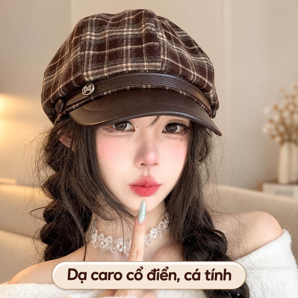 Mũ nồi bát giác dạ caro