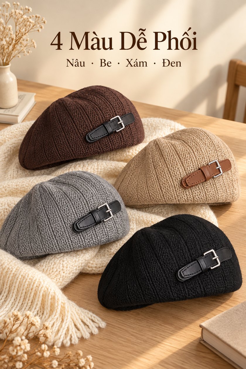 4 màu mũ beret