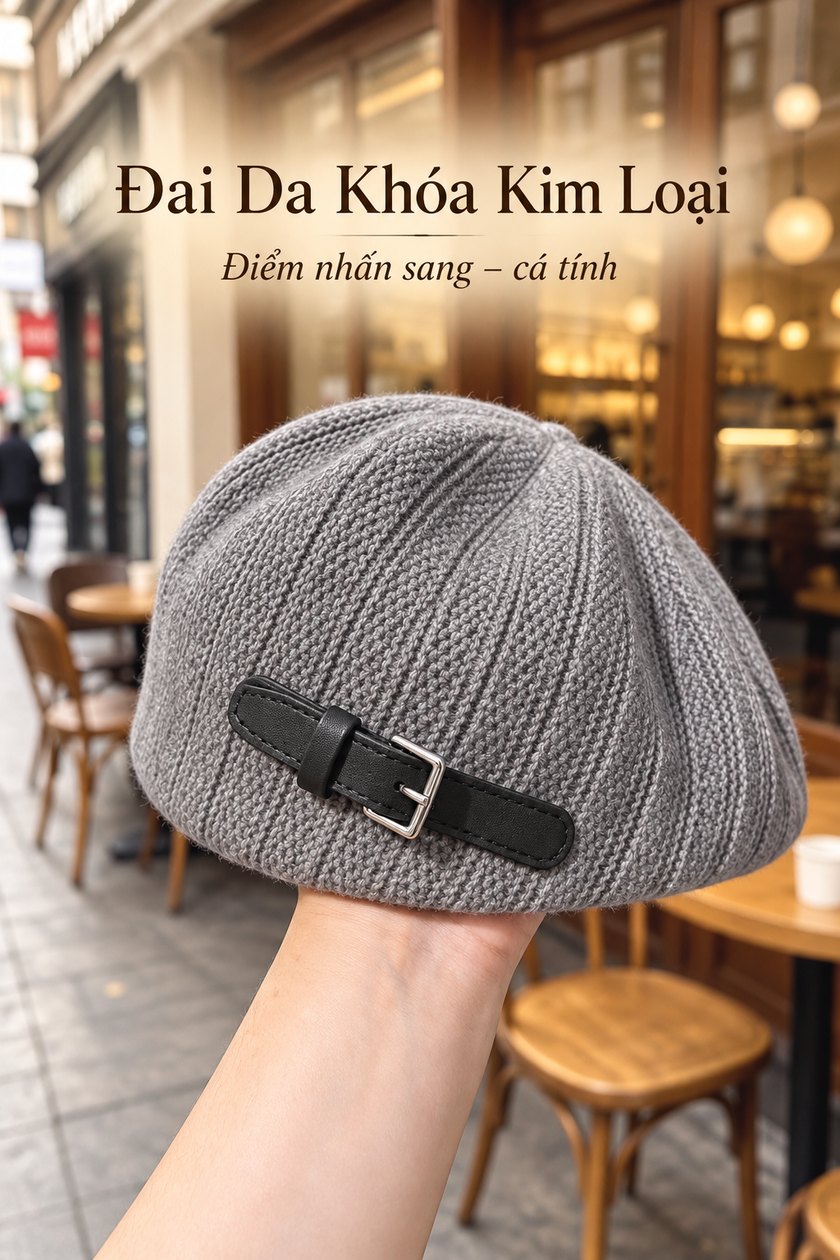 Đai da khóa kim loại