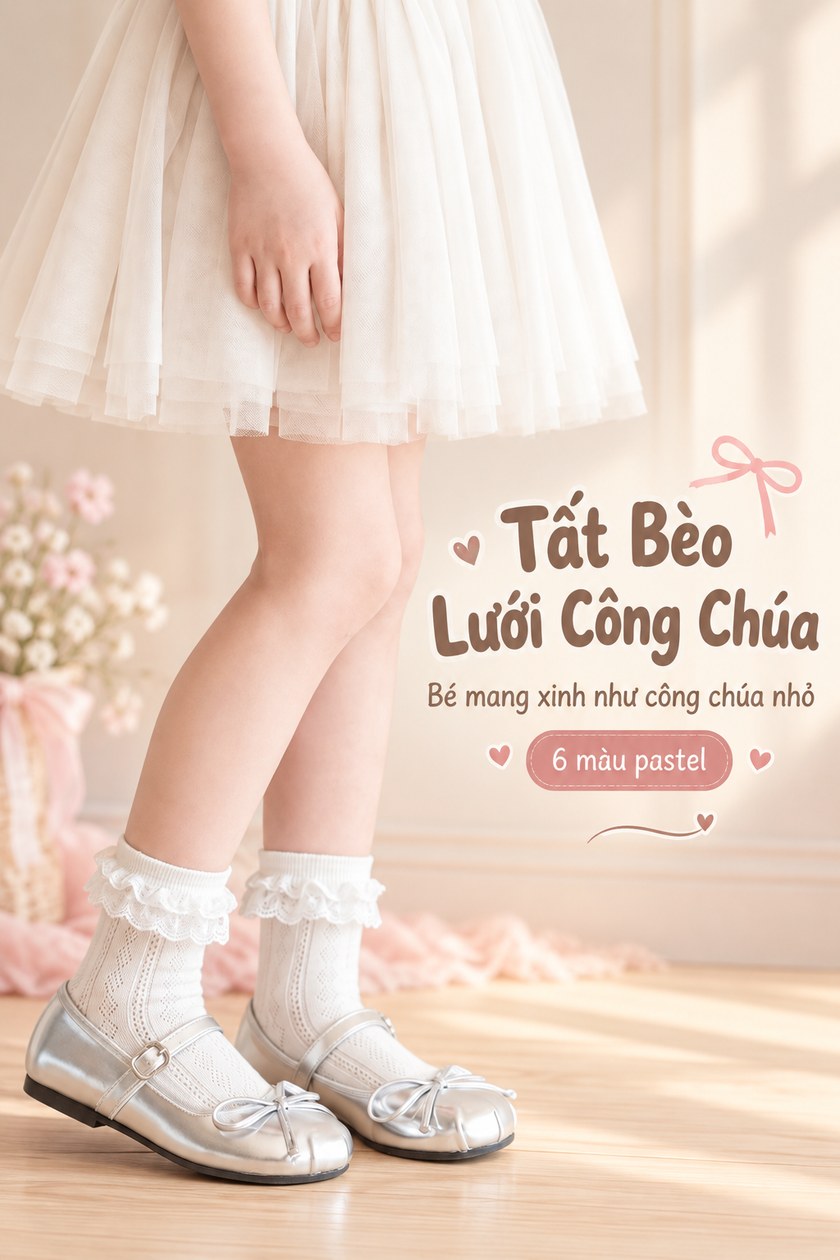 Tất Bèo Lưới Công Chúa Cho Bé