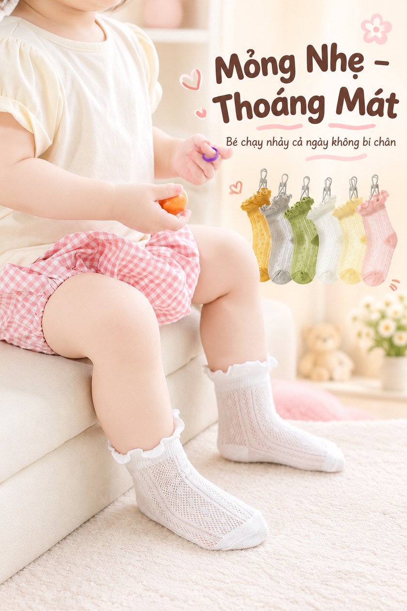 Tất Bèo Lưới Công Chúa Cho Bé