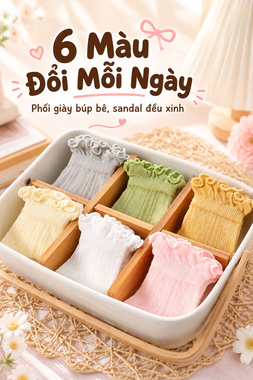 Tất Bèo Lưới Công Chúa Cho Bé