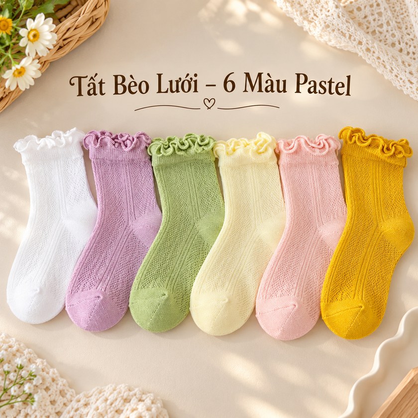 Tất Bèo Lưới Công Chúa Cho Bé