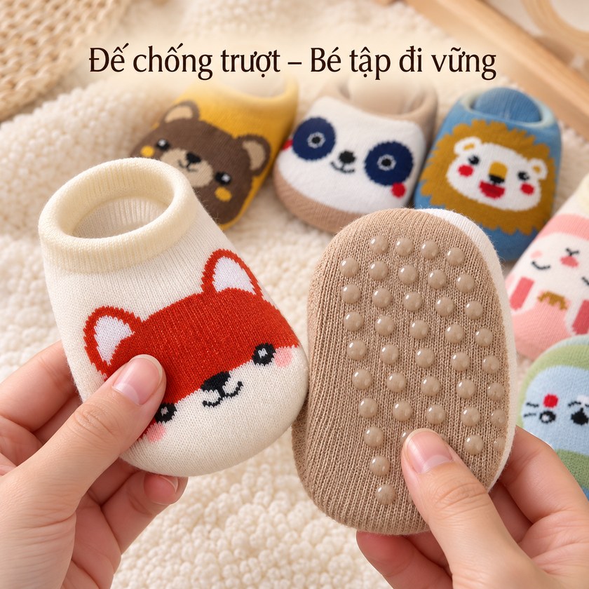 Tất Chống Trượt Hình Thú Cho Bé