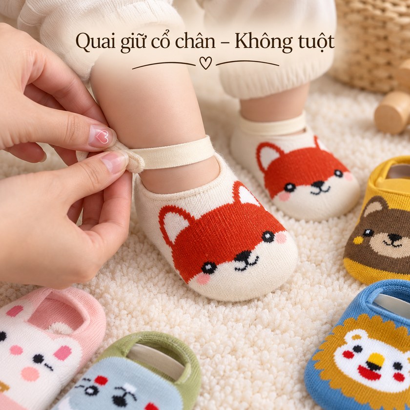 Tất Chống Trượt Hình Thú Cho Bé