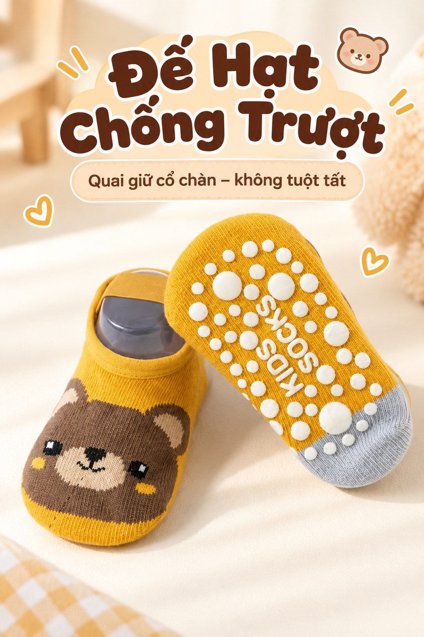 Tất Chống Trượt Hình Thú Cho Bé