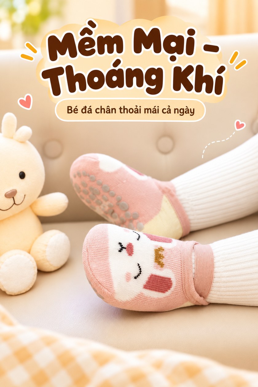 Tất Chống Trượt Hình Thú Cho Bé