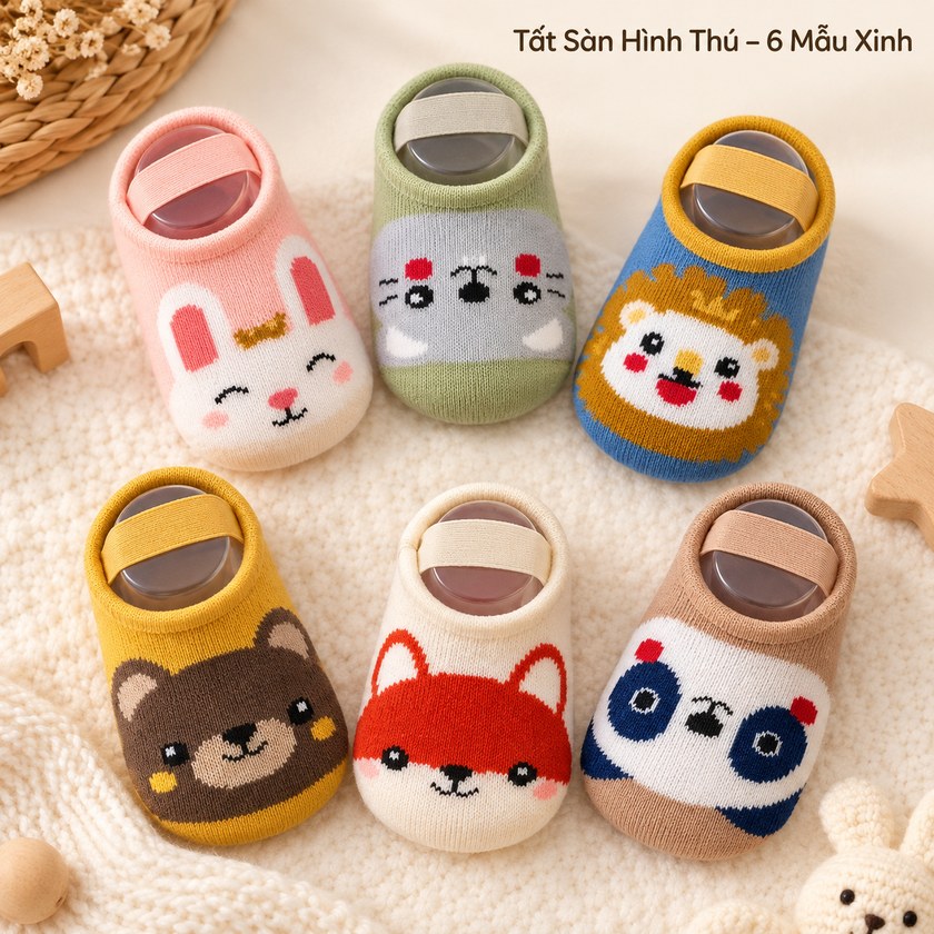 Tất Chống Trượt Hình Thú Cho Bé