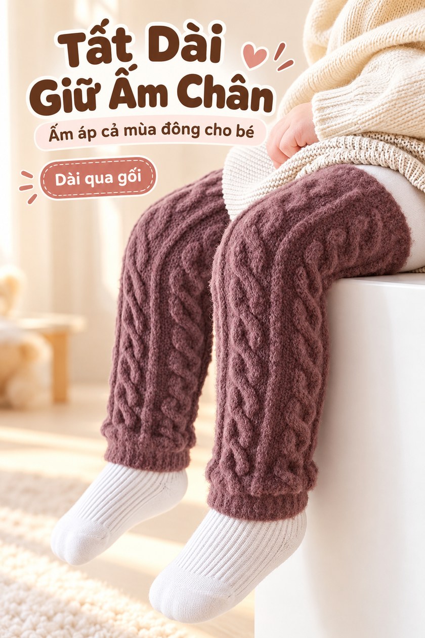 Tất Dài Giữ Ấm Chân Cho Bé