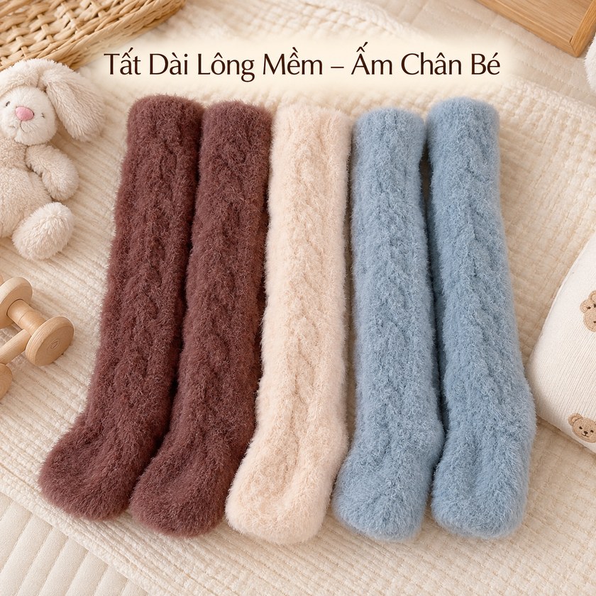 Tất Dài Giữ Ấm Chân Cho Bé