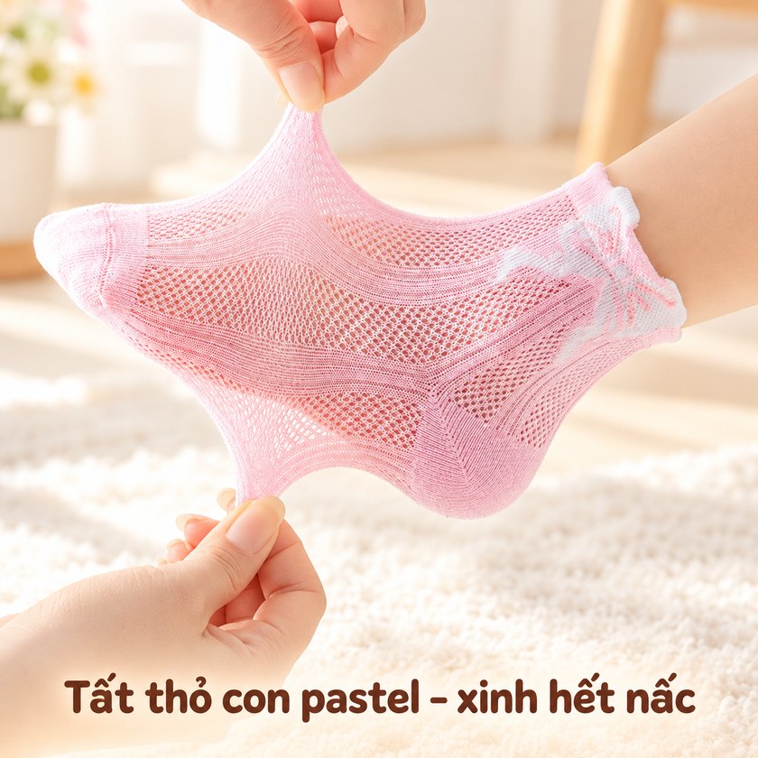 Tất thỏ con pastel xinh hết nấc