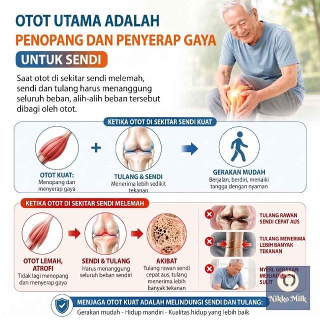 Otot utama adalah penopang dan penyerap gaya untuk sendi