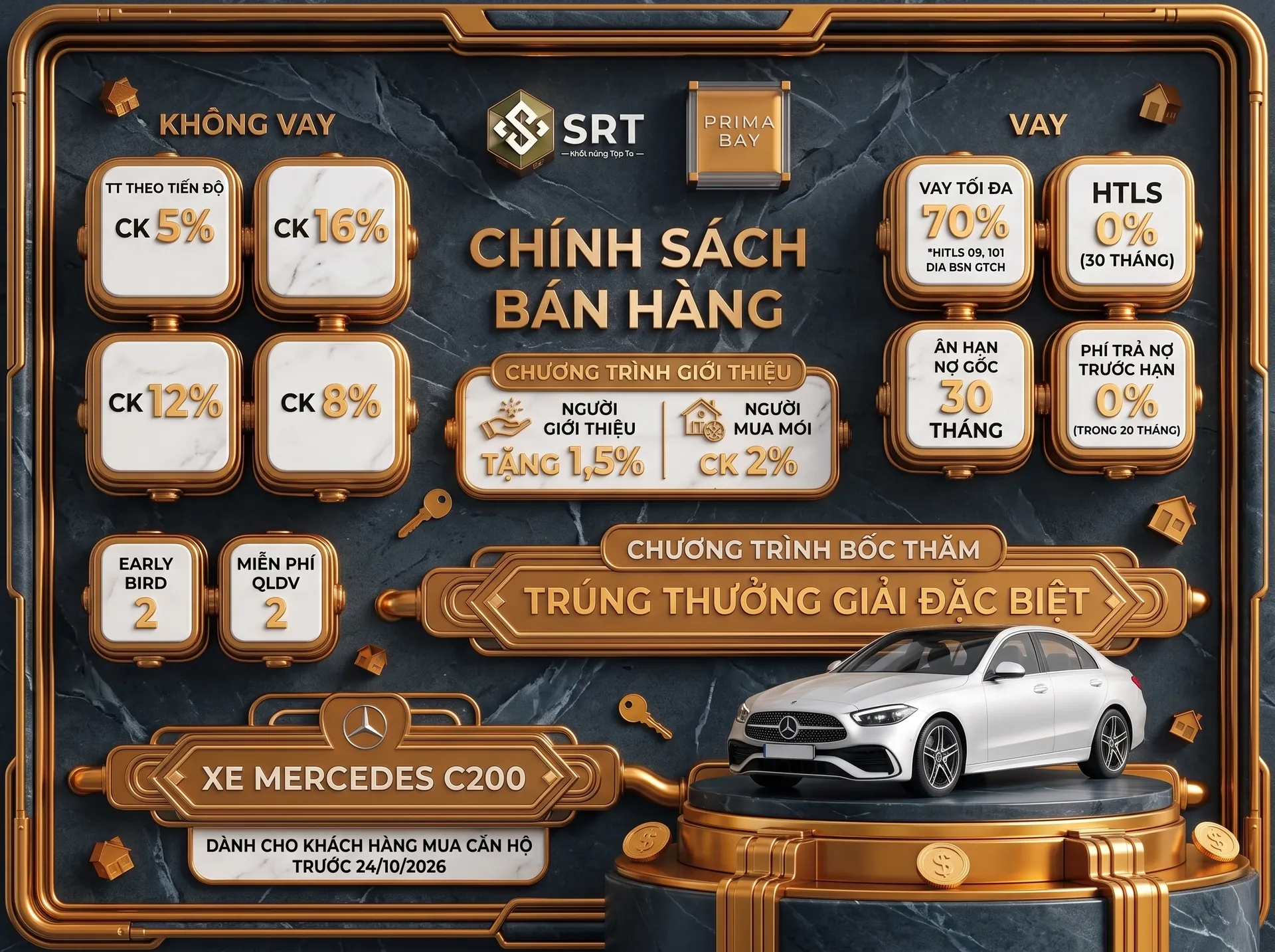 Chính sách ưu đãi người giới thiệu và bốc thăm Mercedes C200 Prima Bay Hạ Long