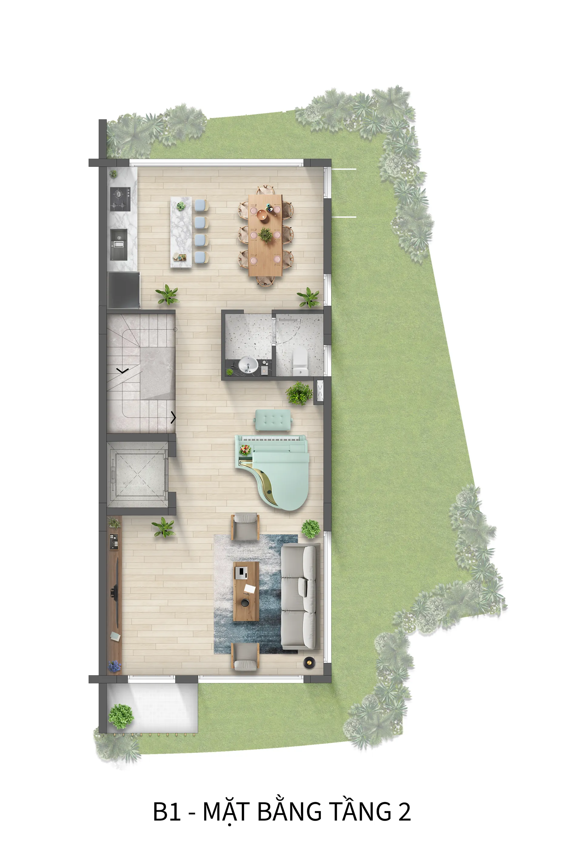 Mặt bằng thiết kế Tầng 2 Biệt thự Song Lập Horizon Bay Hạ Long