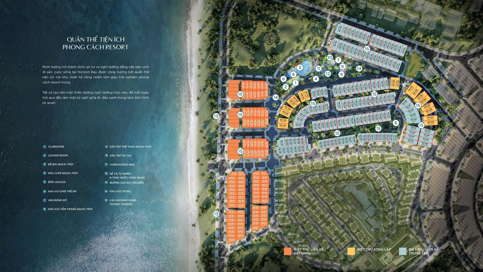 Sơ đồ hệ sinh thái tiện ích nội khu dự án Horizon Bay Hạ Long tại Bãi Cháy