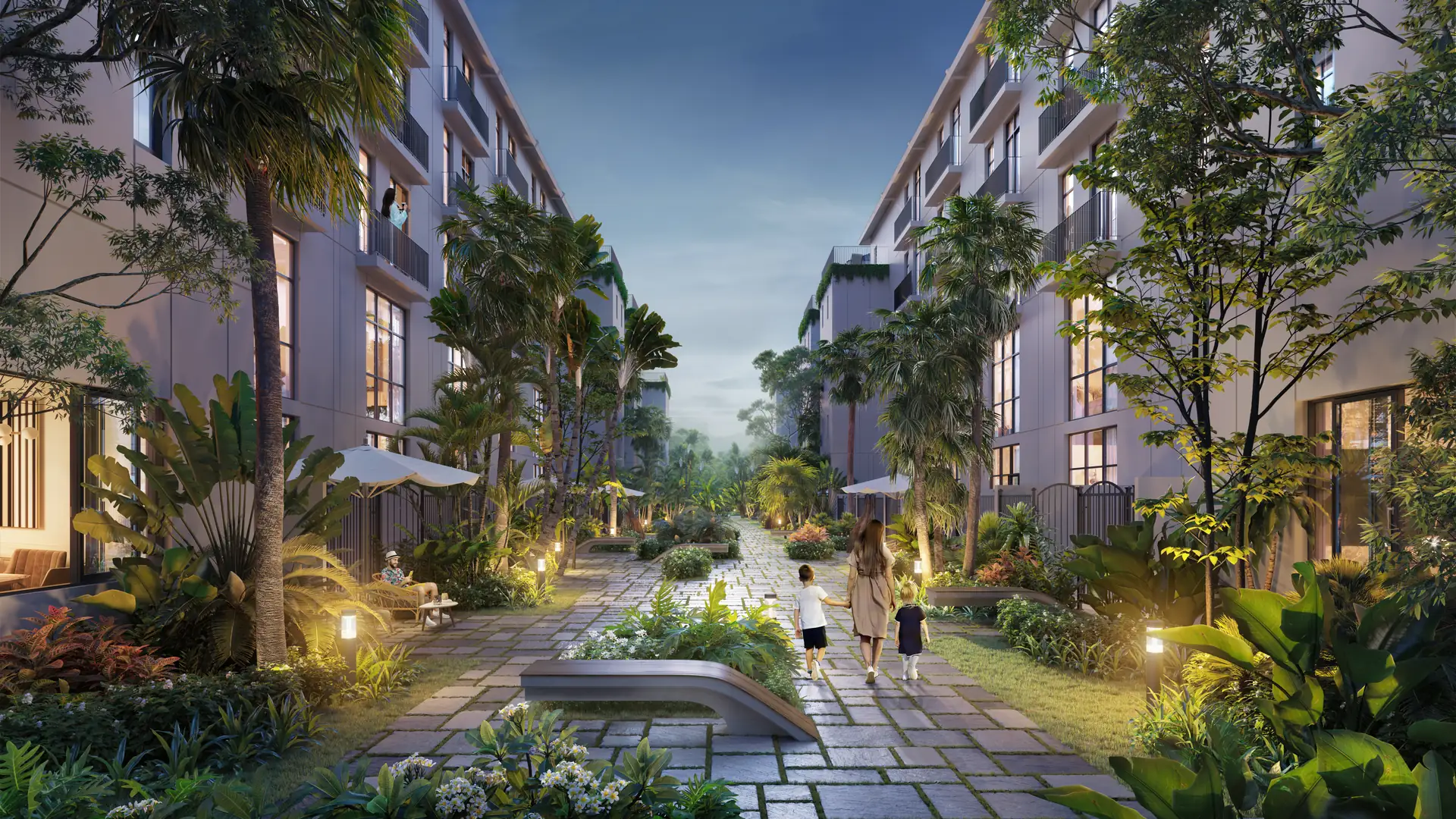 Thiết kế Pocket Garden ốc đảo sinh thái sau nhà tại Horizon Bay Bãi Cháy