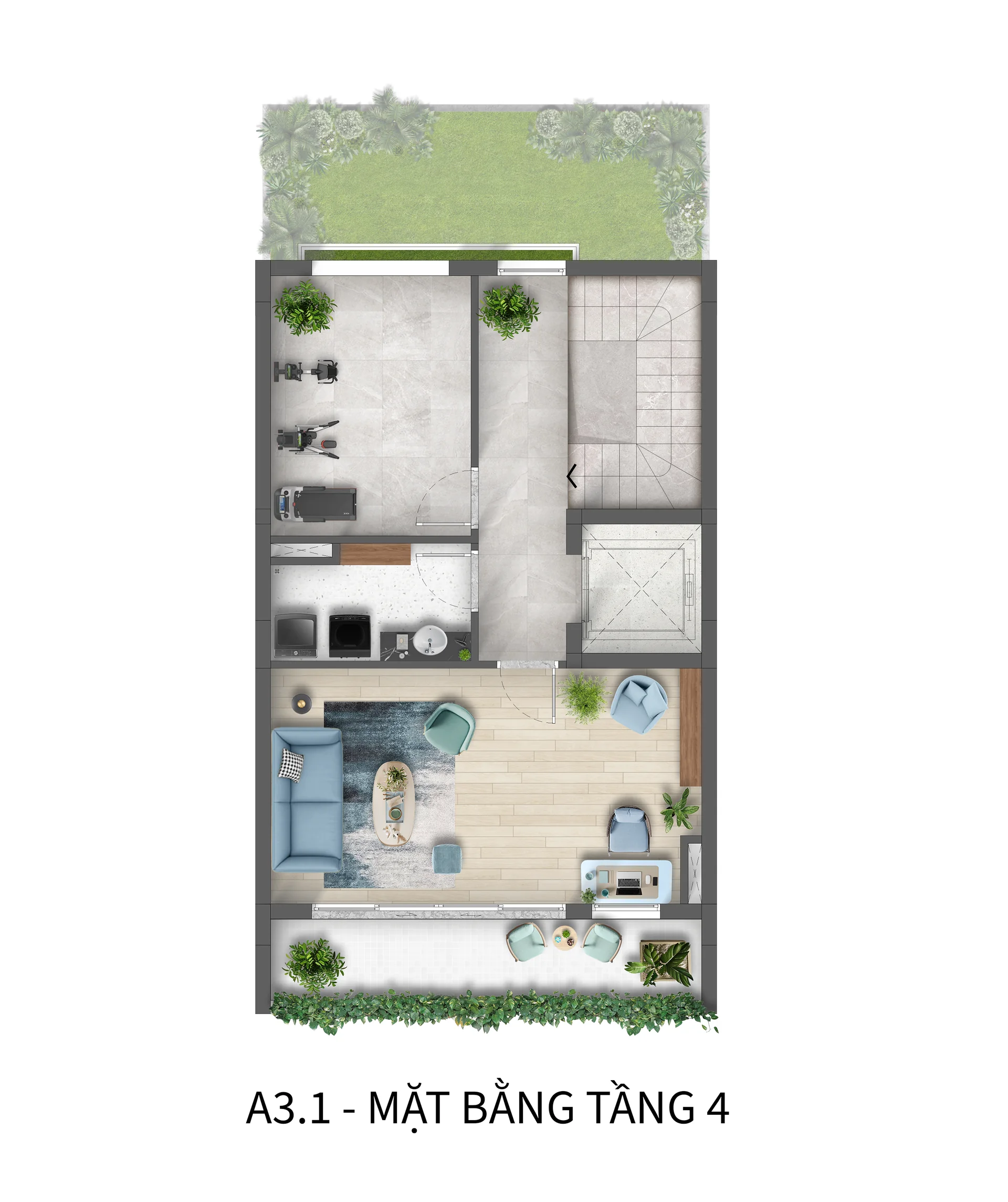 Mặt bằng thiết kế Tầng 4 Liền kề Sát Vịnh dự án Horizon Bay Bãi Cháy