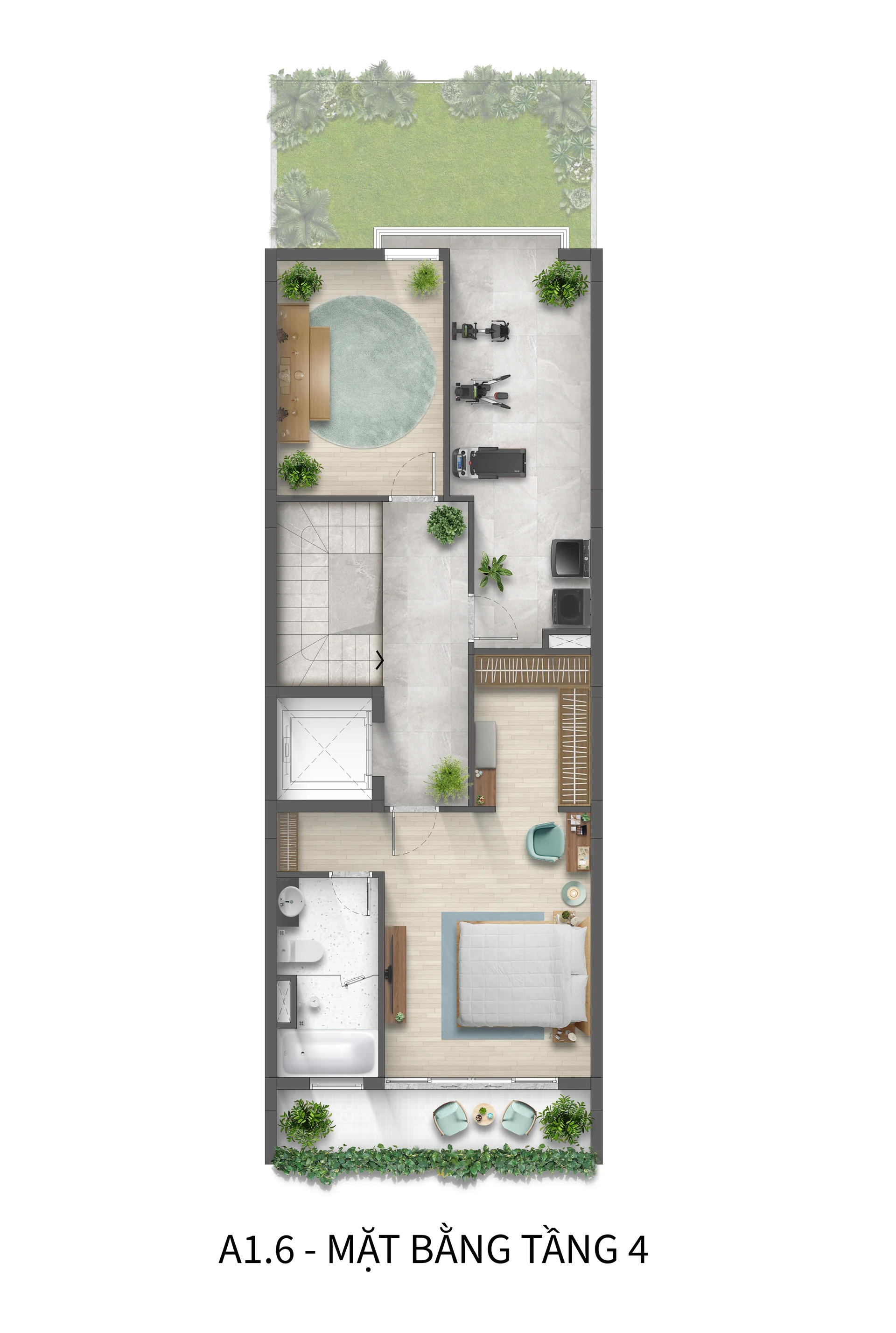 Mặt bằng thiết kế Tầng 5 Liền kề Trung tâm dự án Horizon Bay Bãi Cháy