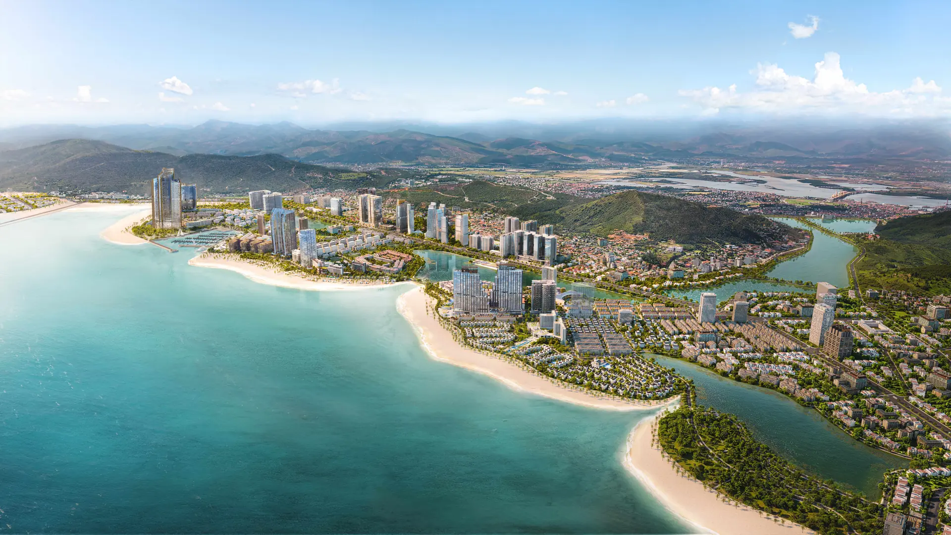 Đại đô thị Halong Marina của chủ đầu tư BIM Group nhìn từ trên cao ven vịnh Hạ Long