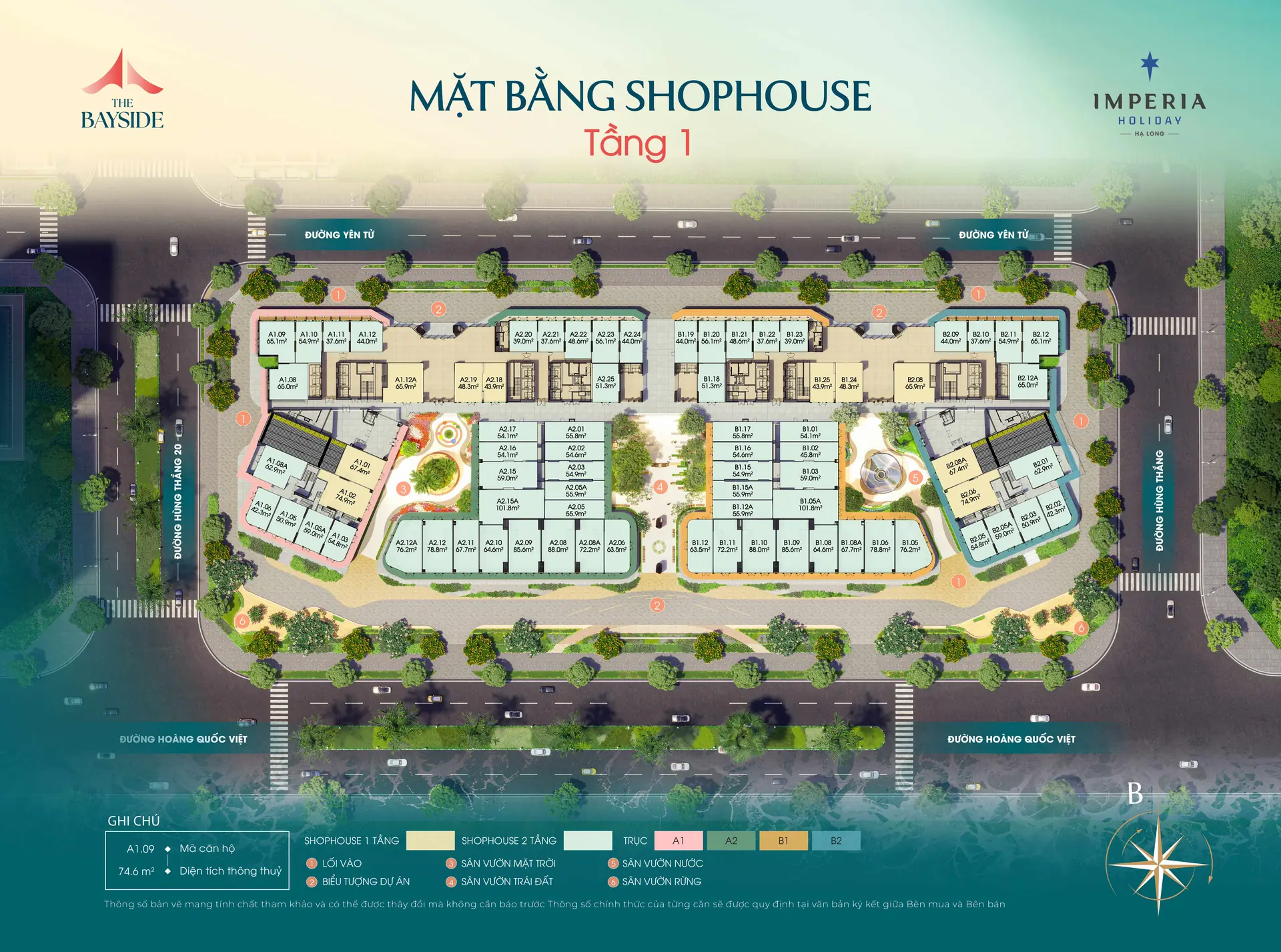 Mặt bằng shophouse tầng 1 Imperia Holiday Hạ Long khối thương mại chân tòa