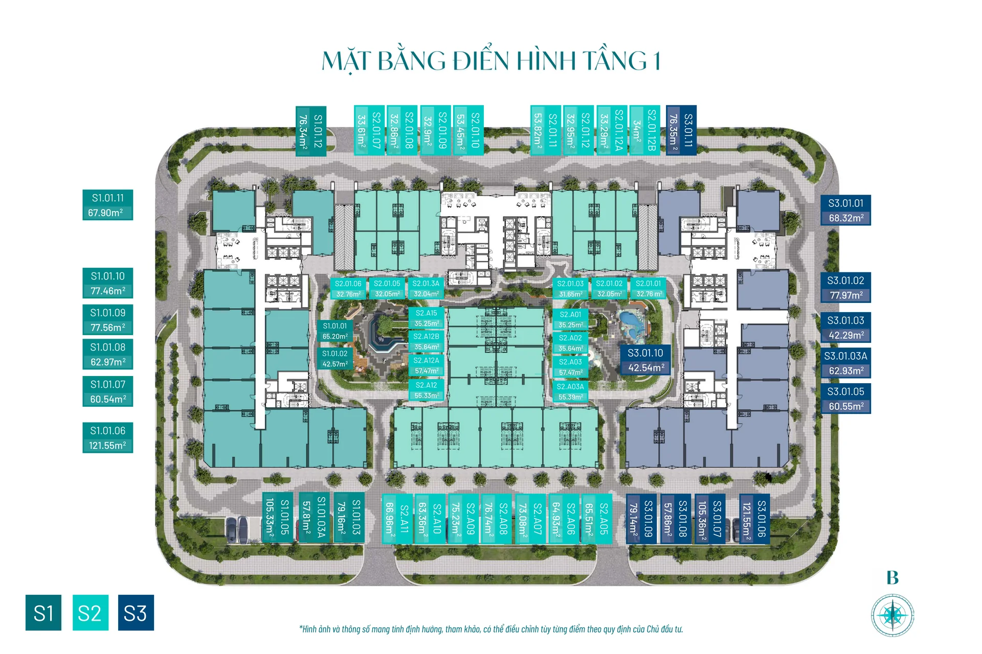 Mặt bằng shoplot Tầng 1 dự án căn hộ SKY M Hạ Long