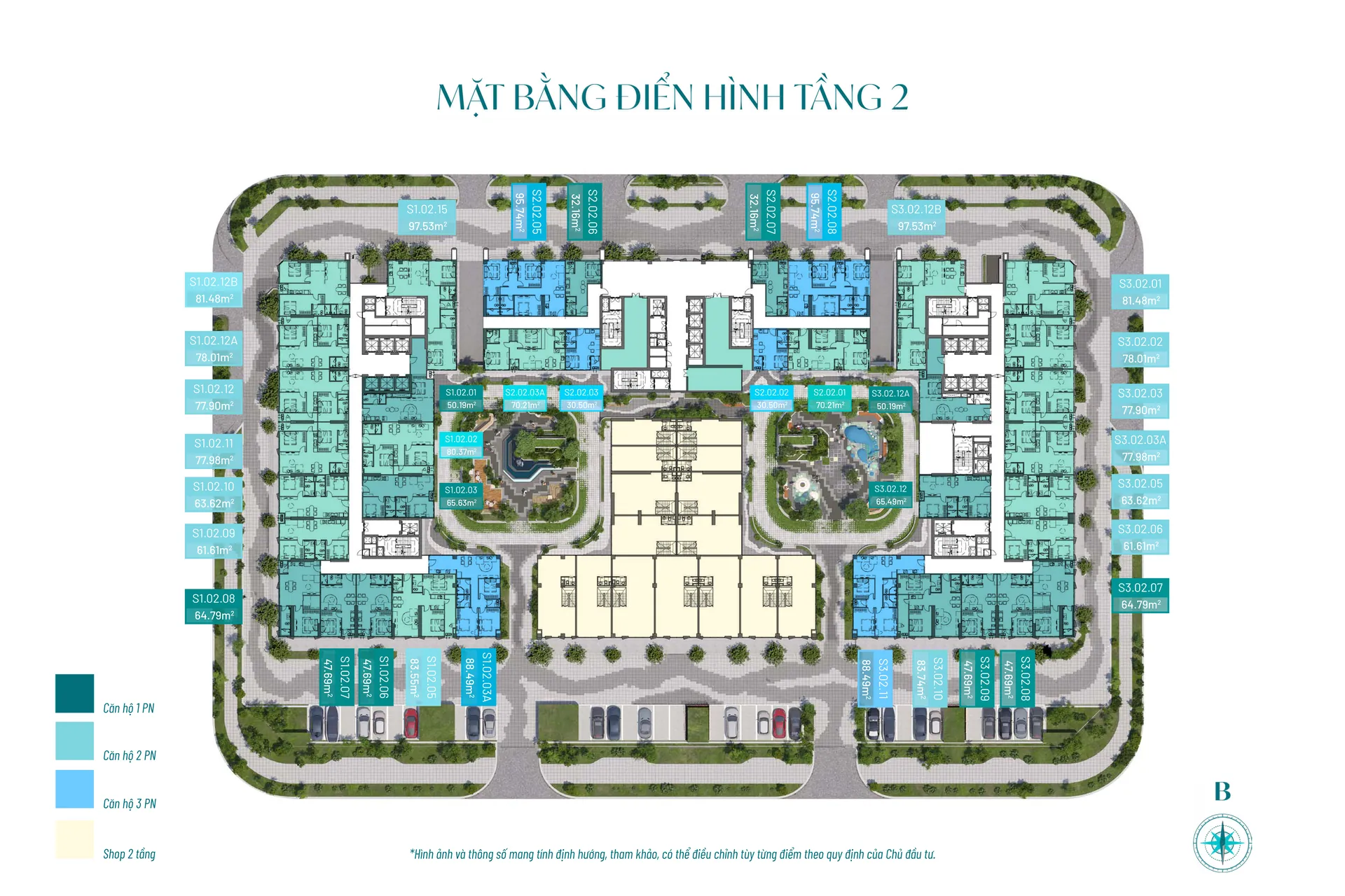 Mặt bằng shoplot Tầng 2 dự án căn hộ cao cấp view biển SKY M Hạ Long
