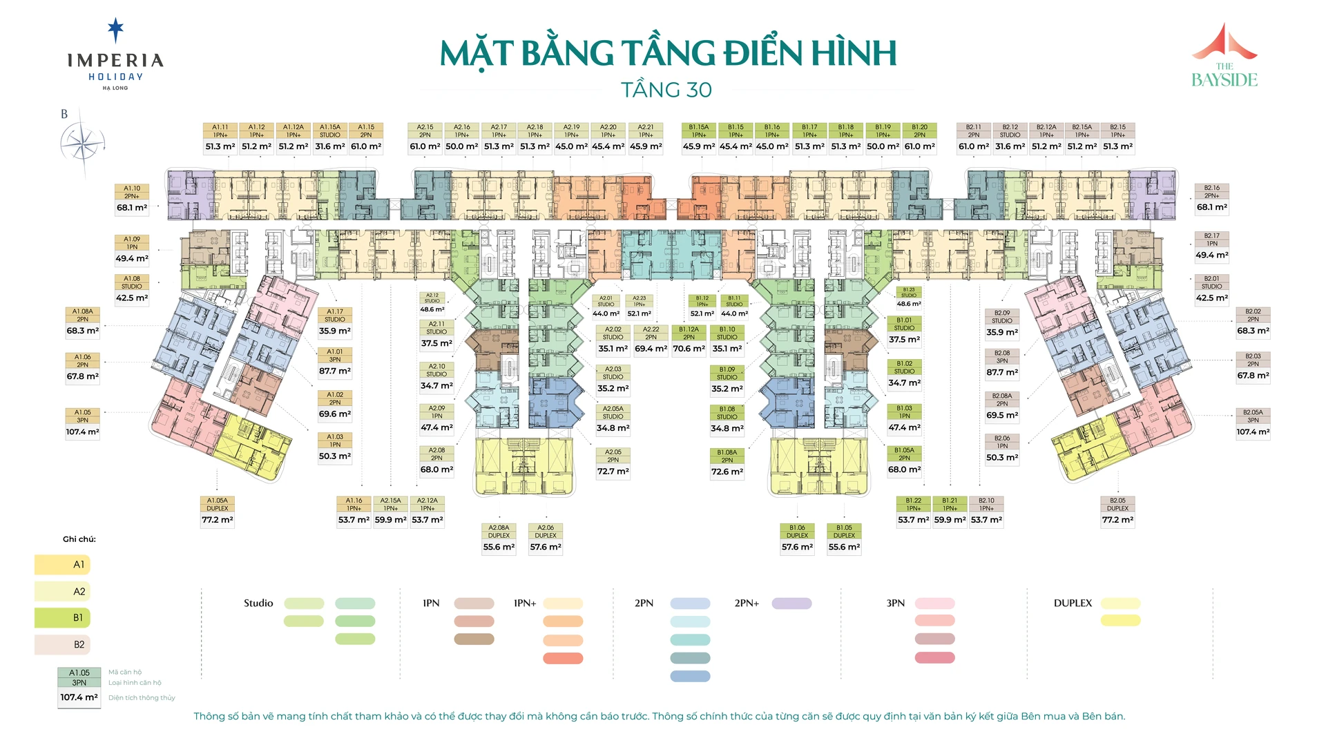 Mặt bằng tầng 30 Imperia Holiday Hạ Long tầng cao nhất