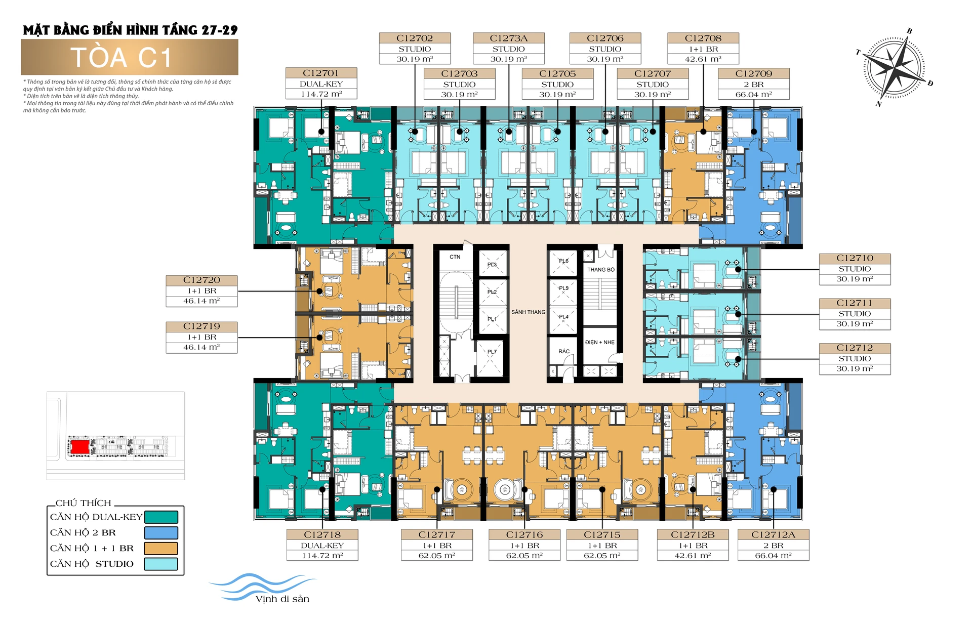 Mặt bằng Tòa C1 Tầng 27-29 Sun Centro Town Hạ Long