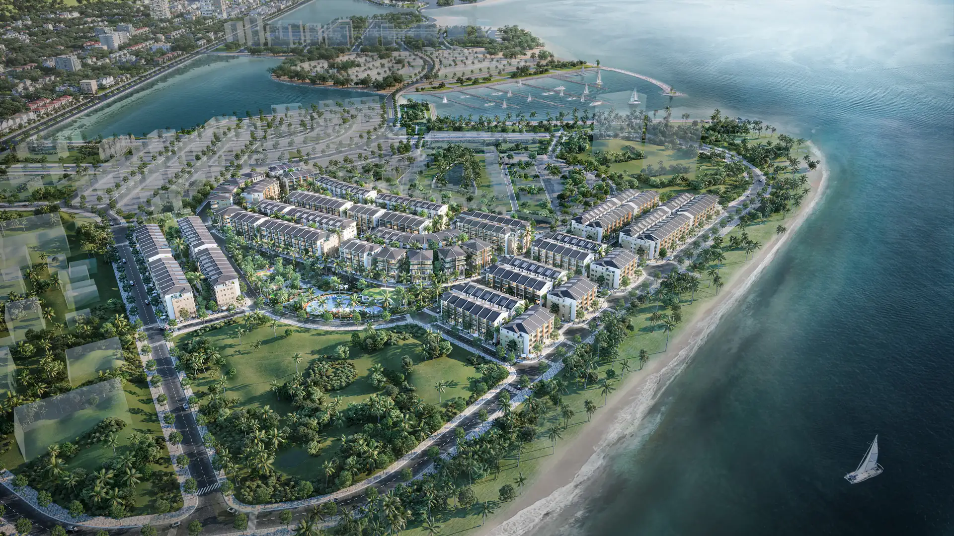 Phối cảnh tổng thể biệt thự liền kề sát vịnh Horizon Bay Bãi Cháy