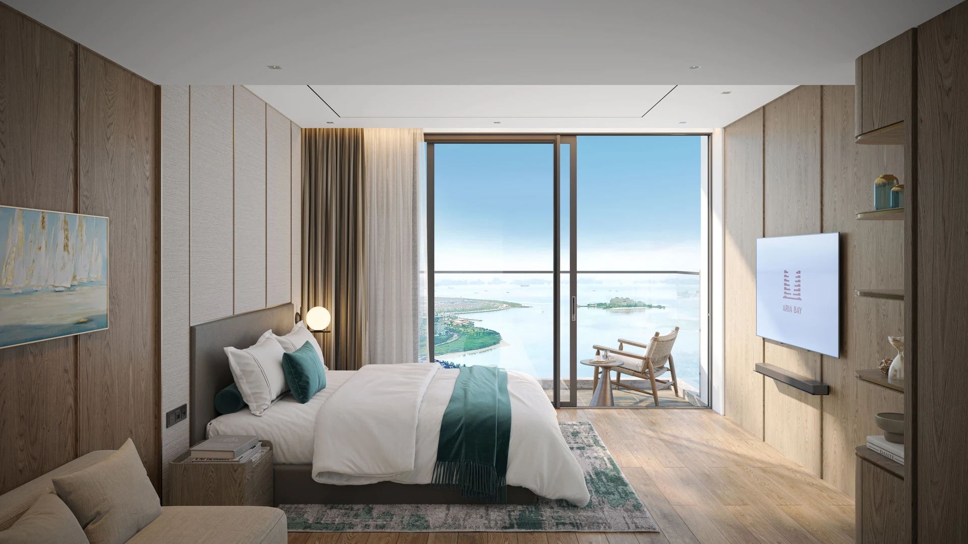 Phối cảnh nội thất 3D sang trọng căn hộ Studio Aria Bay Hạ Long