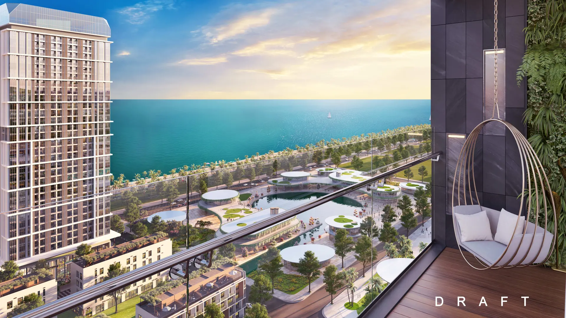 Căn hộ Studio hướng Đông Nam view biển tại tòa F2 Sun Festo Town Hạ Long, diện tích thông thủy 28,7m2