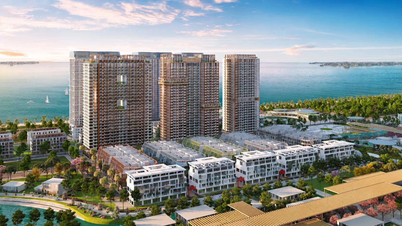 Sơ đồ quy mô 5,2ha dự án Sun Festo Town Hạ Long gồm 3 tòa tháp cao tầng và 6 block thấp tầng tại Bãi Cháy