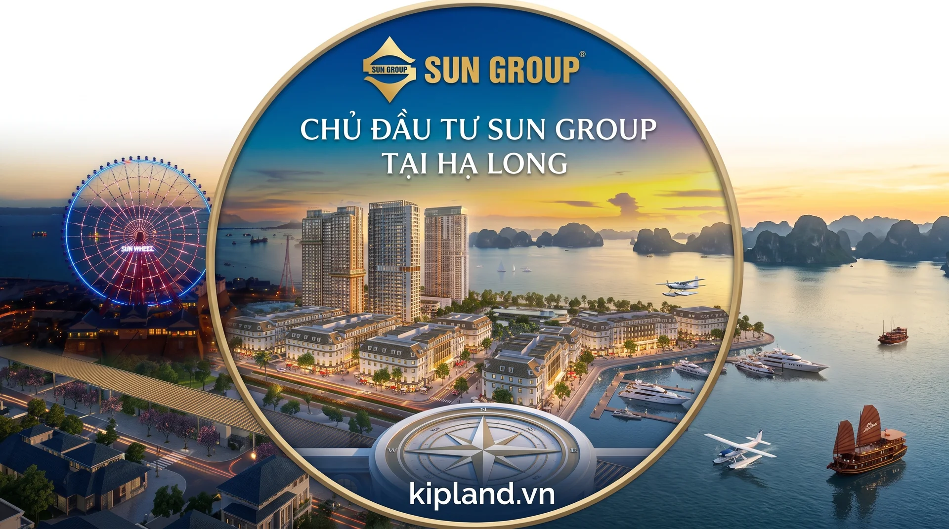 Toàn cảnh các dự án Sun Group Hạ Long dọc bờ biển Bãi Cháy nhìn từ trên cao