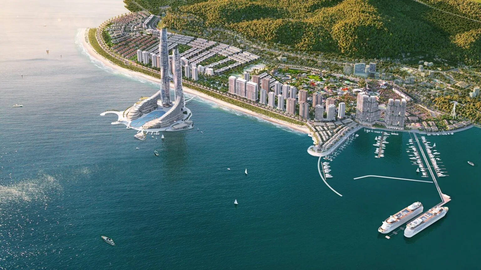 Sun Porto Town nằm trong quy hoạch tổng thể Sun Elite City của Sun Group Tổng thể quần thể Sun Elite City chứa shophouse Sun Porto Town tại Bãi Cháy