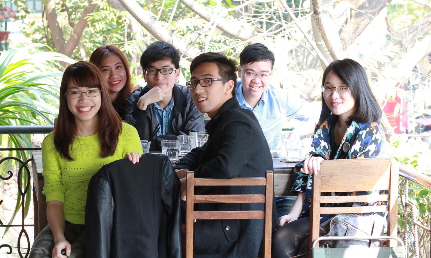 Meeting colleagues and international students in Japan