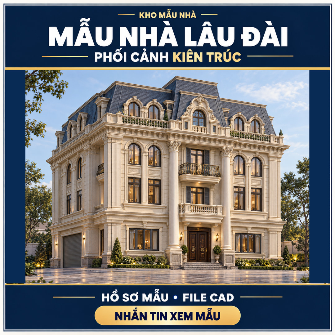 Mẫu nhà lâu đài – Phối cảnh kiến trúc