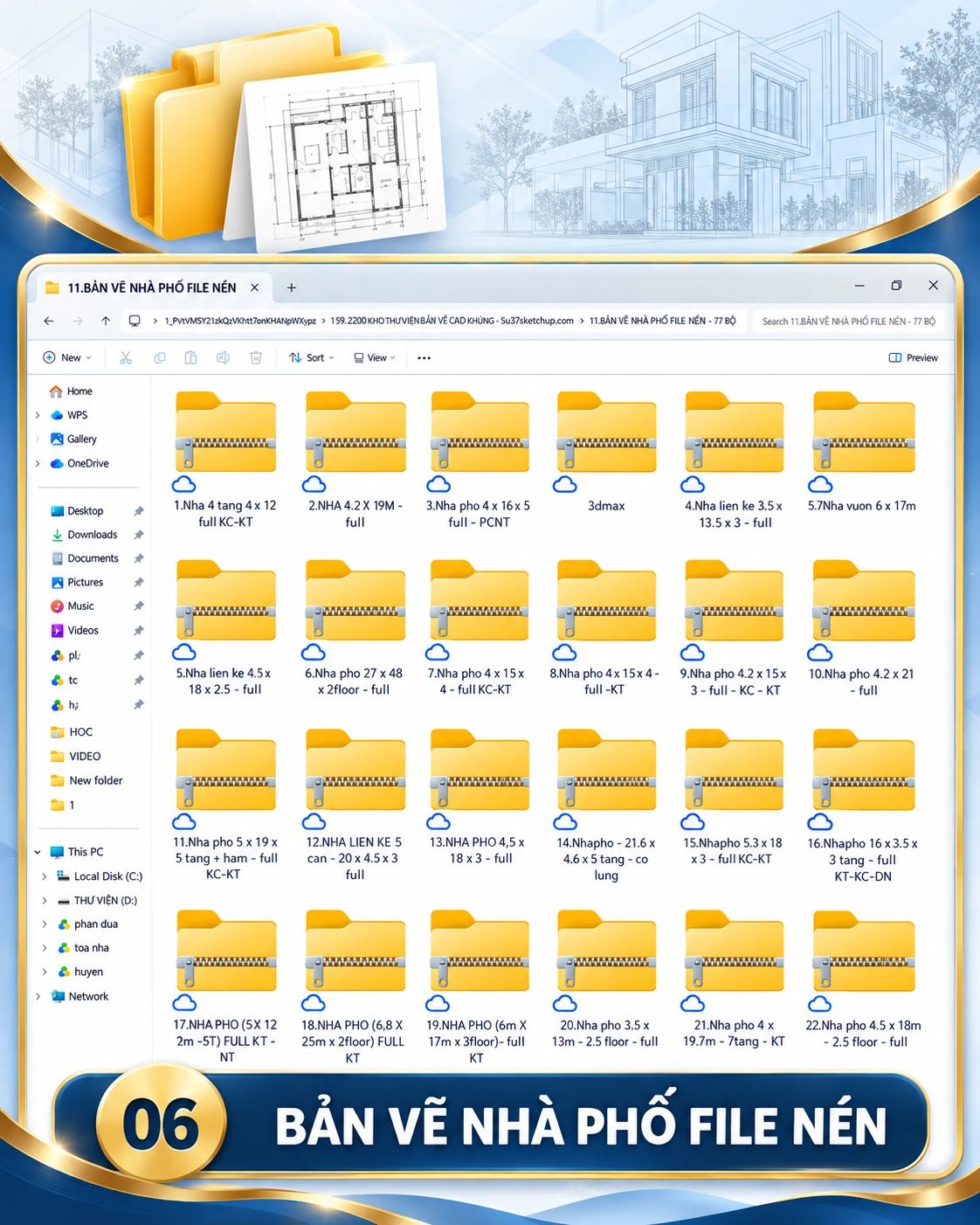 06 – Bản vẽ nhà phố file nén