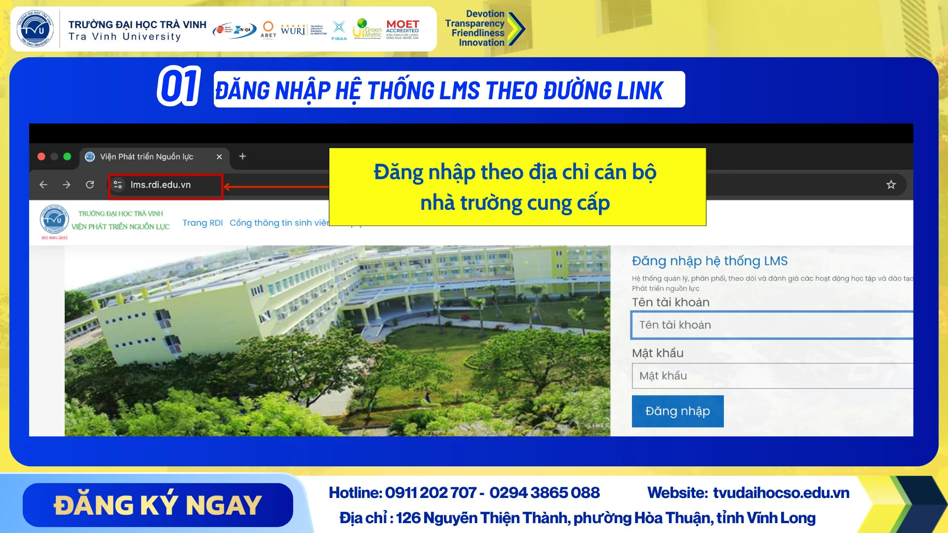 Truy cập địa chỉ hệ thống