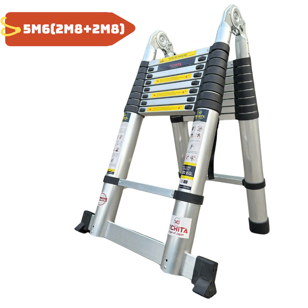 Thang nhôm rút đôi chữ A VICHITA 5M6 (2.8M + 2.8M) Bản tiêu chuẩn