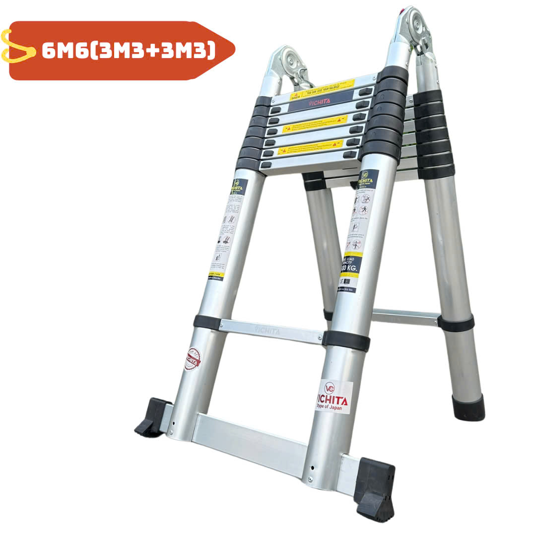 Thang nhôm rút đôi chữ A VICHITA 6M6 (3.3M + 3.3M) Bản tiêu chuẩn