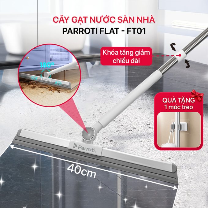 Cây gạt nước sàn nhà đa năng xoay 180 độ