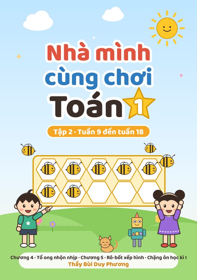 Bìa Nhà mình cùng chơi Toán 1 — Tập 2 · Tuần 9–18
