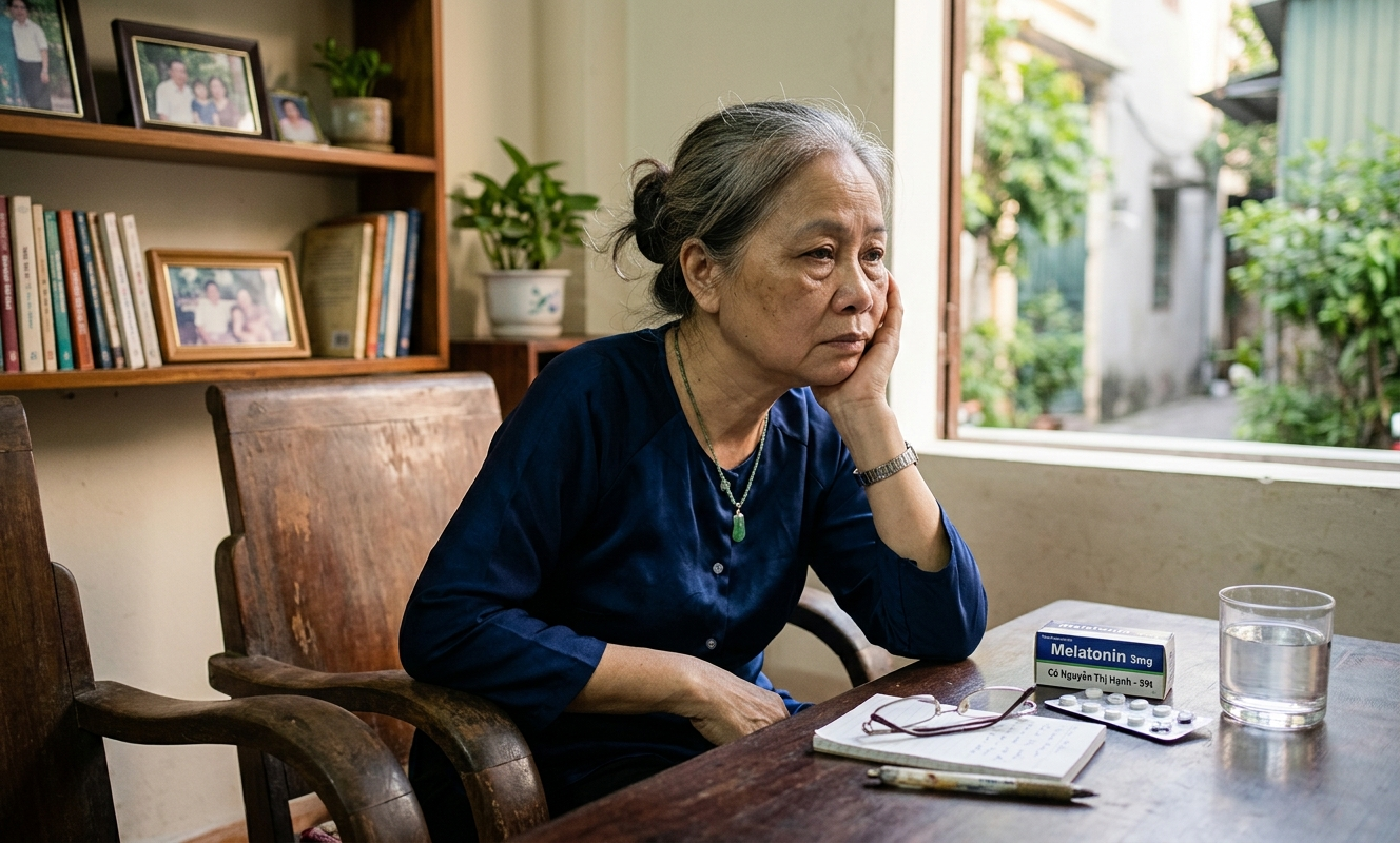 Phụ nữ lớn tuổi mệt mỏi vì mất ngủ