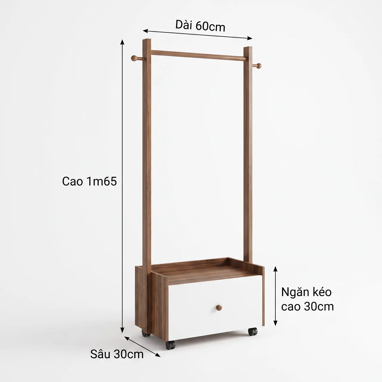 Kệ treo quần áo gỗ MDF lõi xanh