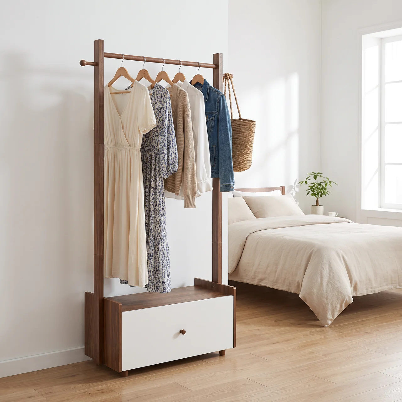Kệ treo quần áo gỗ MDF lõi xanh