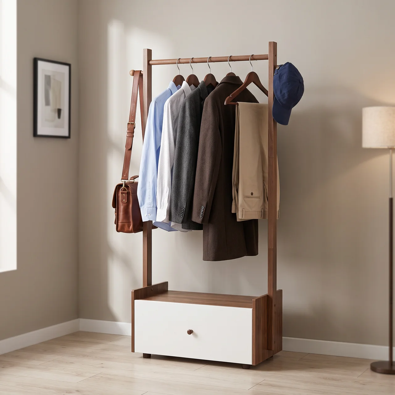 Kệ treo quần áo gỗ MDF lõi xanh