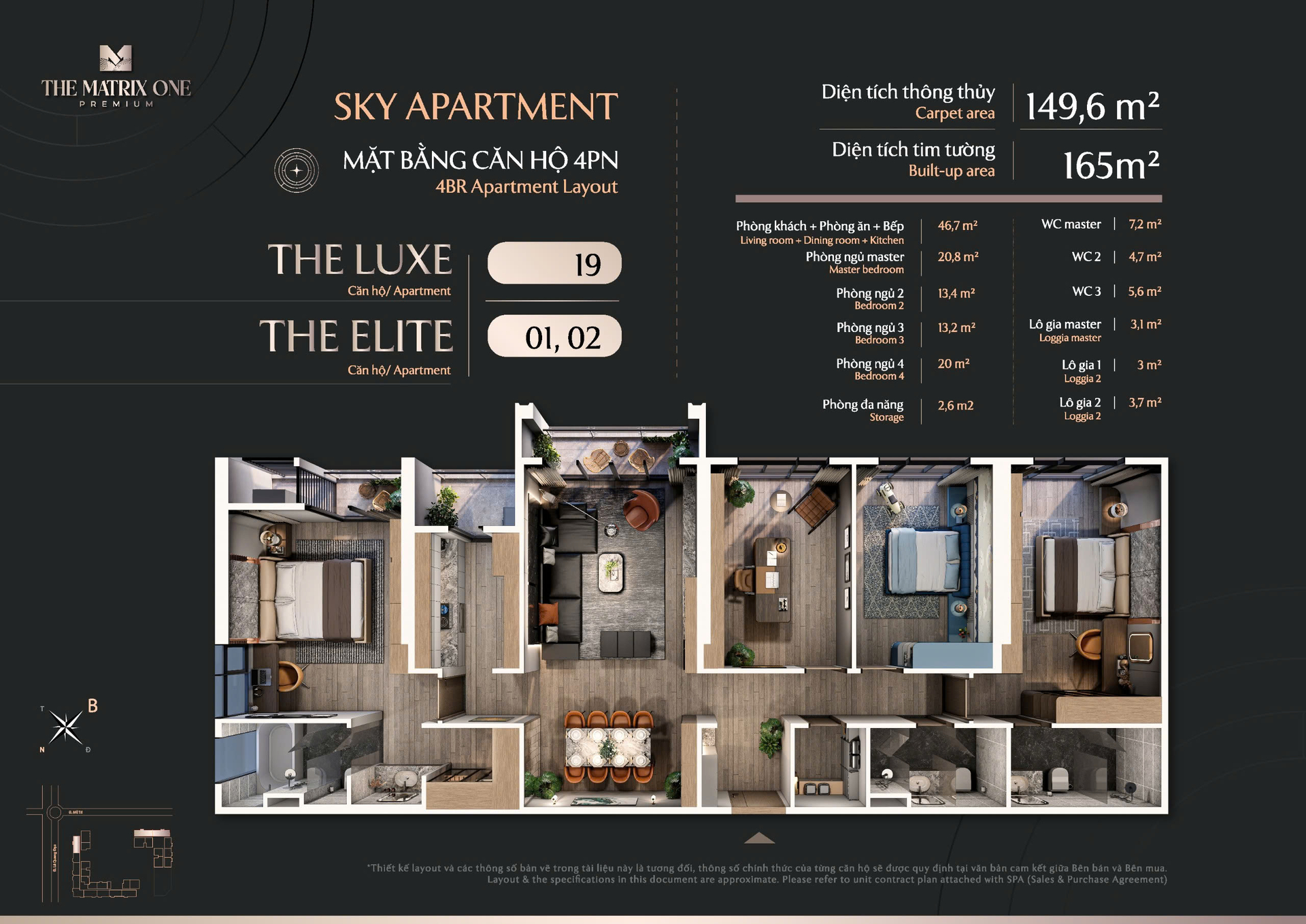 Bán căn 4PN (149.6m2) Chung cư The Matrix One Premium